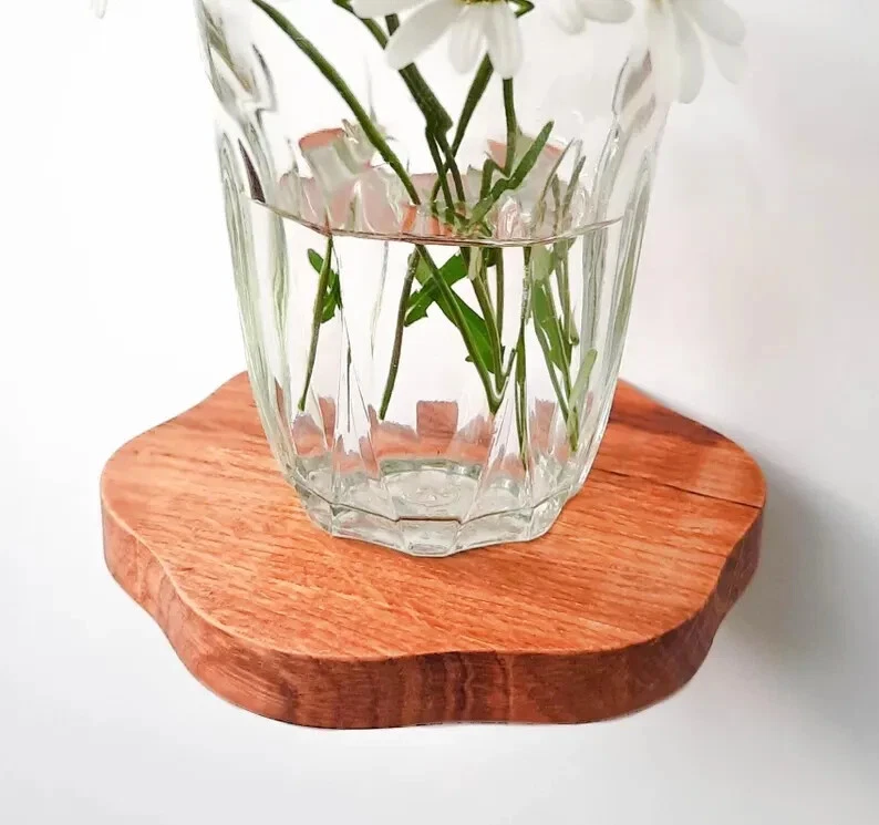 Wavy Shelves Danish Pastel Small Floating Shelf Modern Round Wood Boho Styled