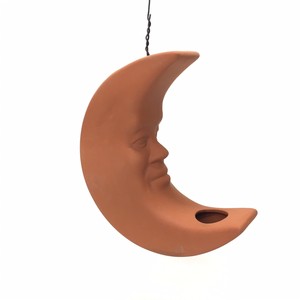 Art Line Classics Terra Cotta Clay Man In The Moon Bird Feeder