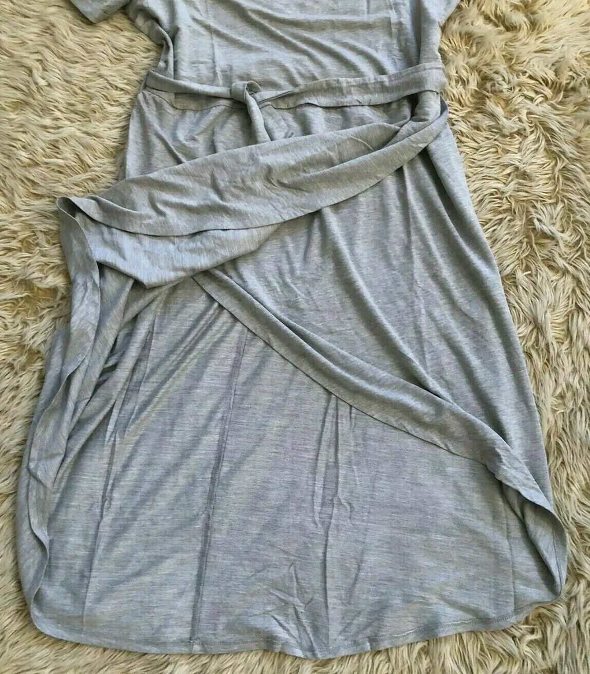 Soft Cozy Loungewear Cool Luxe Knit WrapSkirt Dress, Heather Grey,,  Size MED