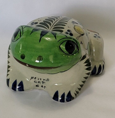 Mexican Talavara Folk Art Pottery Frog