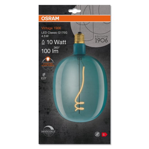 Osram Vintage 1906 Blue Dimmable Ballon 4.5W 1600K E27 ES Decretive Light Bulb - Picture 13 of 13