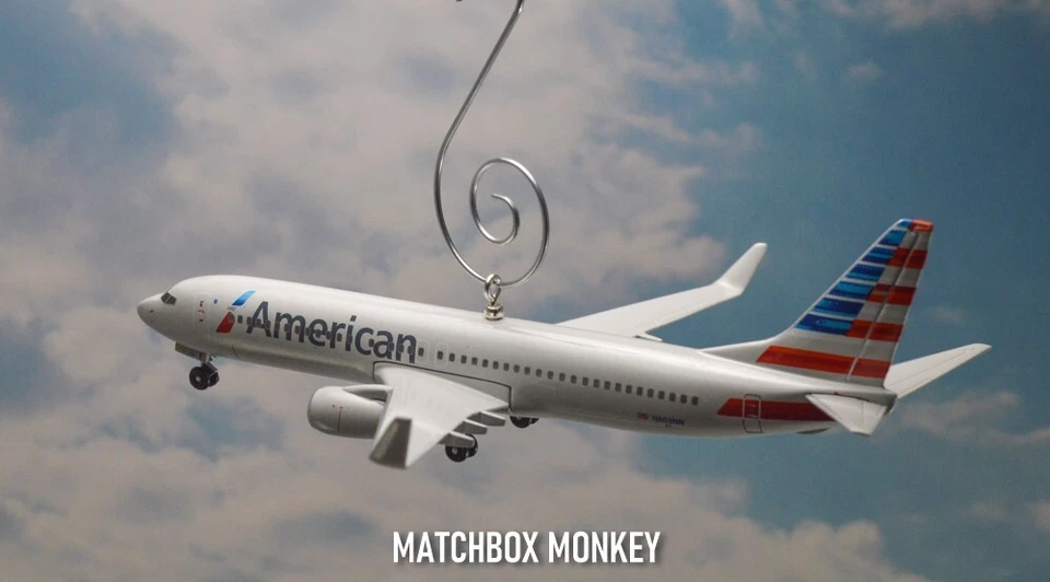 American Airlines Boeing 737-800 Avión Jet Personalizado Adorno de Navidad Foto 2 de 4