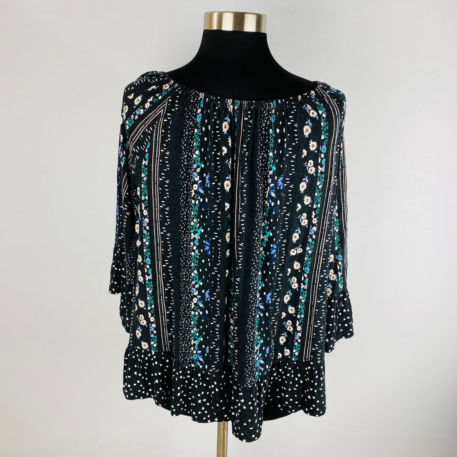 Style & Co Interesting Funky Patchwork Print Top … - image 4