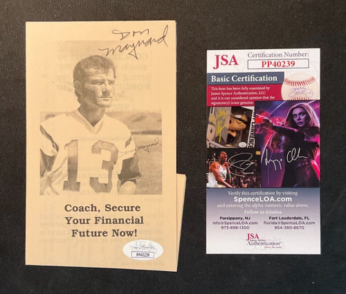 Don Maynard Signed Pamphlet JSA Certified AUTO w/COA New York Jets HOF (d.2022)! - Picture 1 of 5