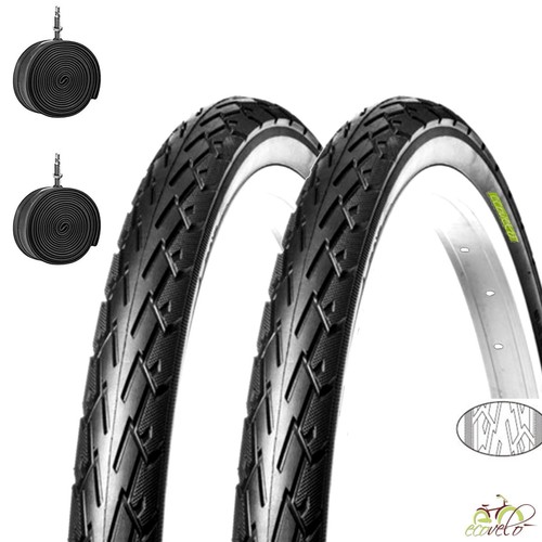 2 Copertoni Citybike 700x35C nero + 2 Camere per Bici 28\