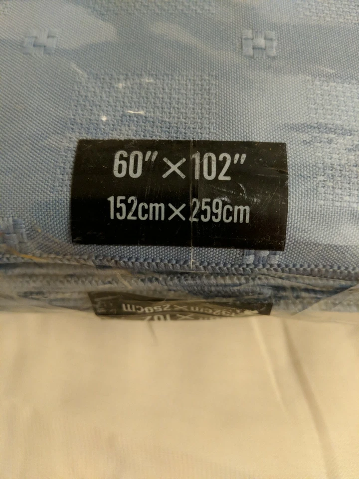 Sunweave TOWNHOUSE Tablecloth 60" x 120" Blue - Soil Release Scotchgard - Image 3 of 4