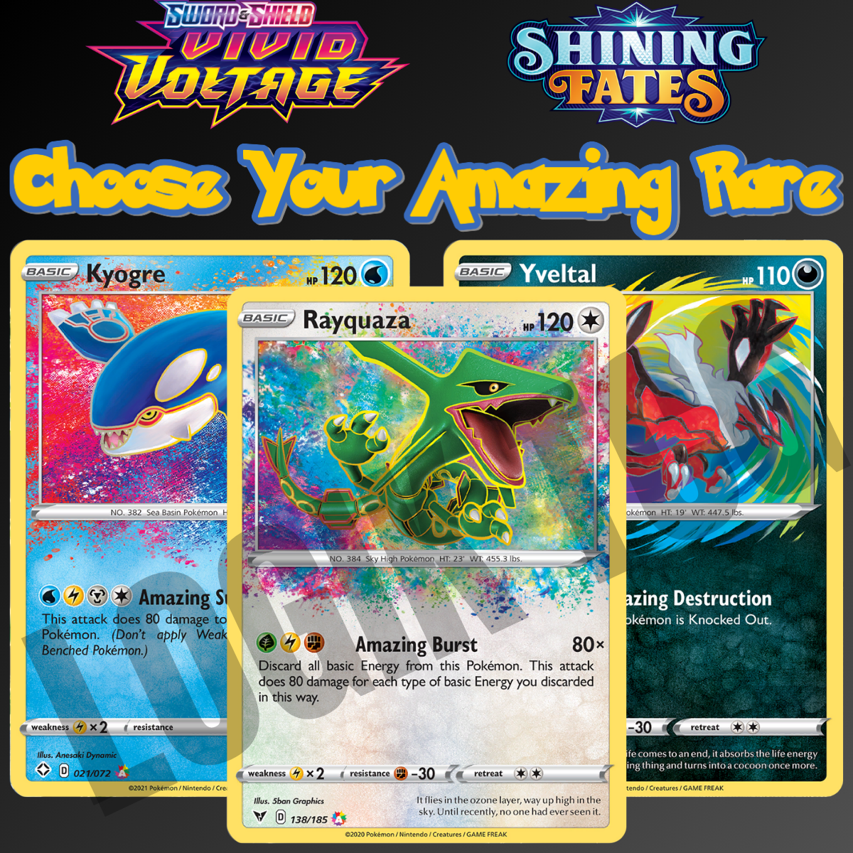 Amazing Rare - Choose Your Card - Shining Fates/Vivid Voltage - Pokemon TCG  | eBay