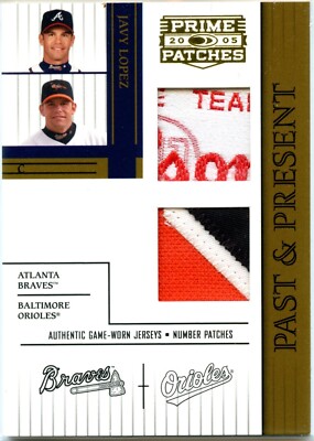 2005 Prime Patches Past and Present Number & Laundry Patch Combo Javy Lopez #3/8