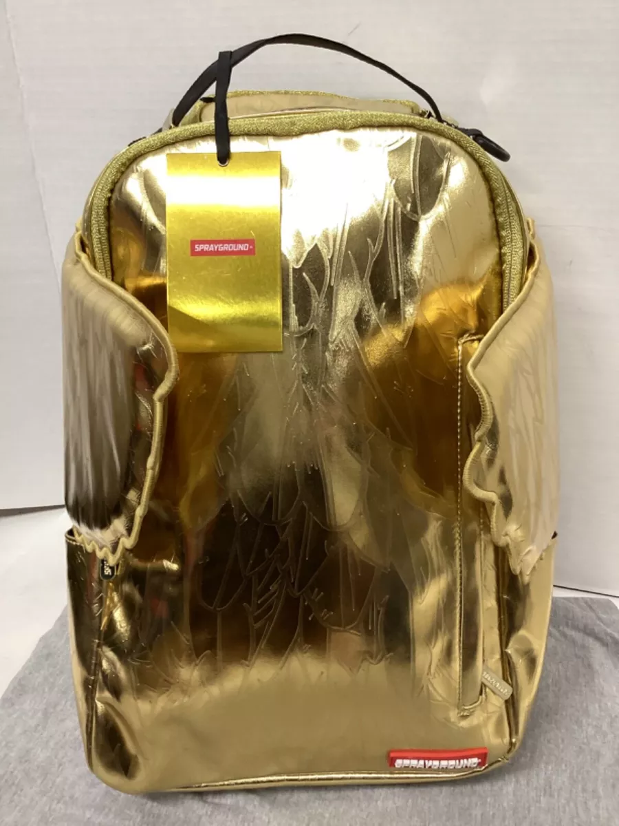 Sprayground liquid gold splash LV backpack NWT New