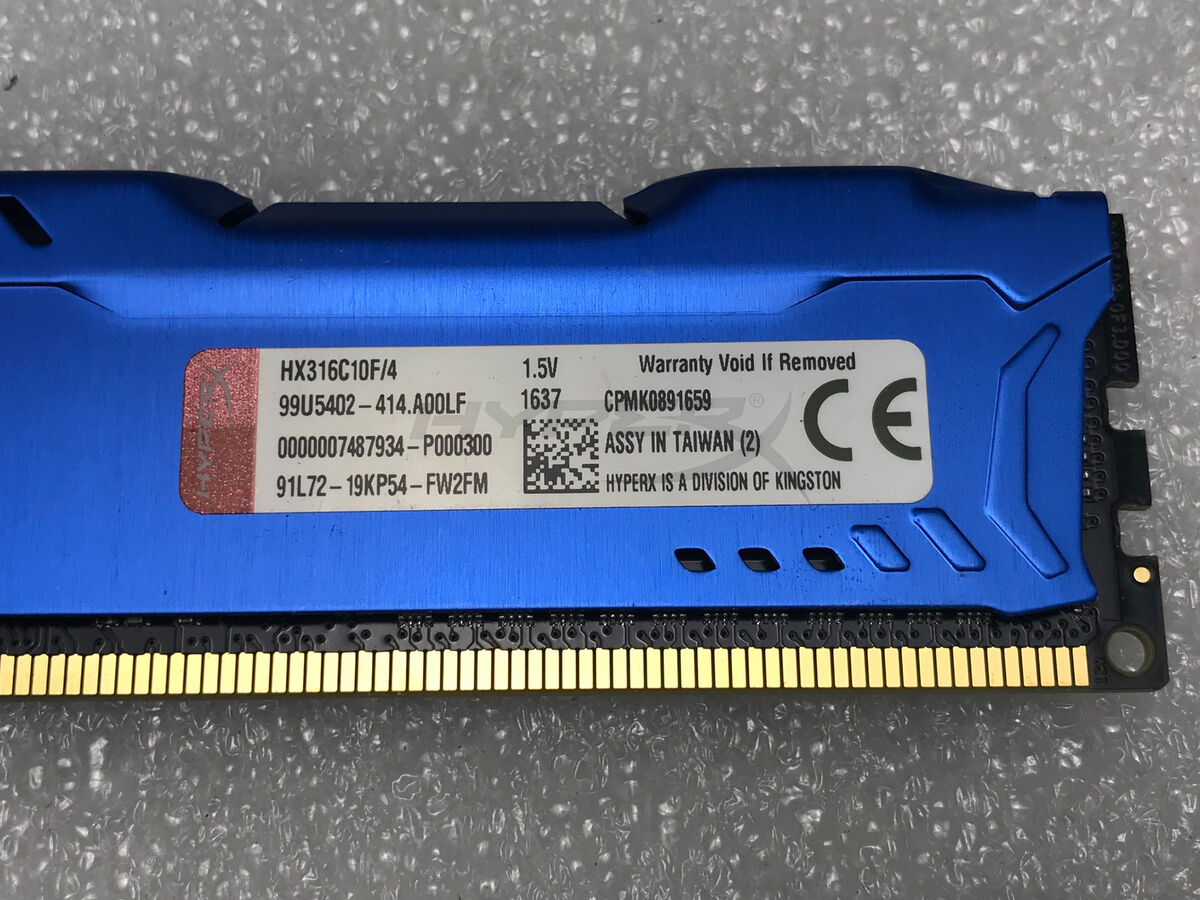 Kingston HyperX Fury 4GB DDR3-1600 CL10 240-Pin DIMM Kingston HyperX Fury 4GB DDR3-1600 CL10 240-Pin DIMM