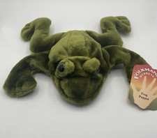 Folkmanis Bullfrog Folktails Hand Puppet Green Frog Plush NEW RARE 