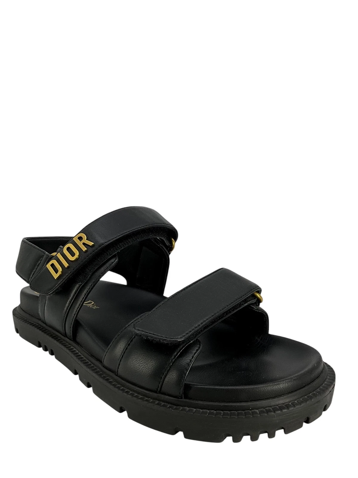 Sandales Dior Dioract noires en peau d'agneau pointure 7,5