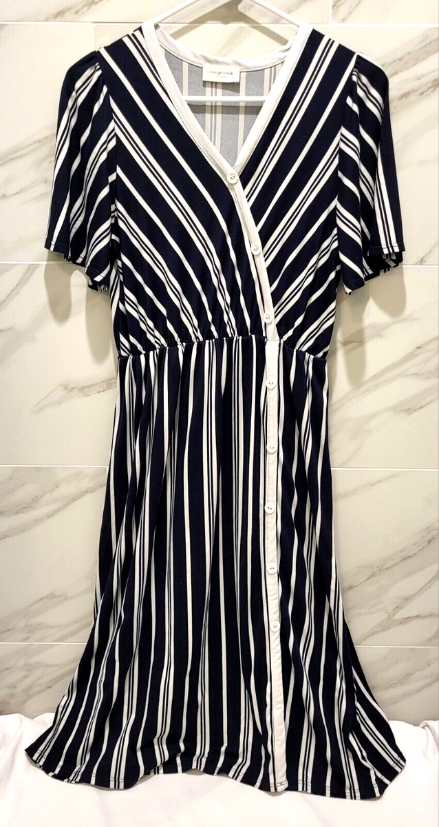 orange creek striped dress Orange Creek Striped Collared Shirt Dress