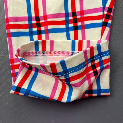Hanna Andersson Girls Leggings Size 12 Plaid Cotton Stretch Red Blue White - Picture 5 of 11