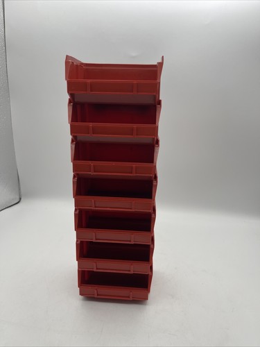 Lot 7 Rust Small Plastic Stacking Bins Storage Organizer Crafts Tools ...
