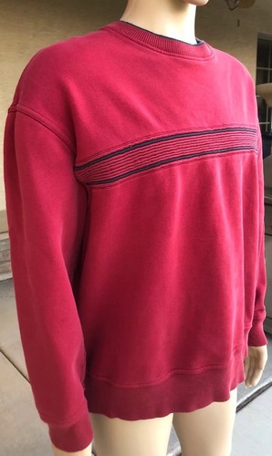 Vintage Roundtree & Yorke Sport Crewneck Sweatshirt Retro Striped Red Size XL - Picture 2 of 10