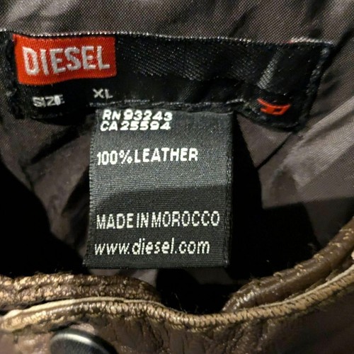 DIESEL 90s Vintage 100% Leather Racing Jacket Size XL Men's Brown r# - Picture 10 of 11
