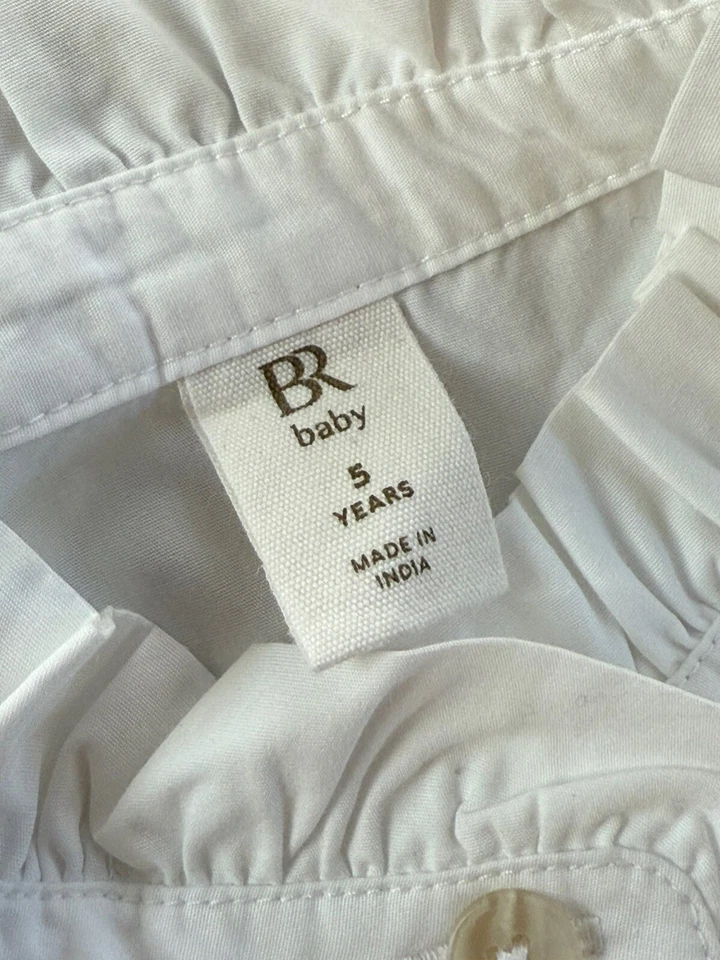 Banana Republic Bebé Niños Blanco Manga Larga Camisa Abotonada Niñas Talla 5Y Foto 3 de 3