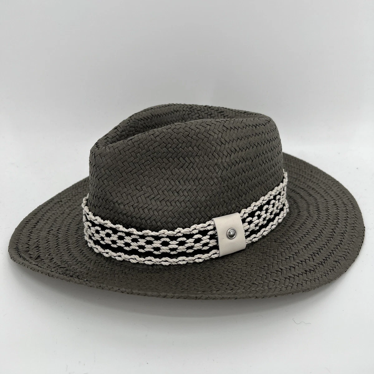 Rag & Bone Cuban Style Fedora Navy Grey Trim Wool Green Room Fedora | Classic Wool Felt Dress Hat for Men and  main image 3