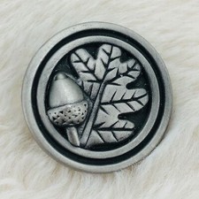 Vtg Betsy Fields Design Oak Leaf Acorn Pewter Autumn Lapel Pin