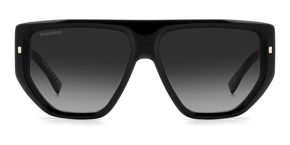 Dsquared2 長方形フレムメカネ D20027 086 Dsquared2 D2 0088/S BLACK GOLD/GREY SHADED 60/14/145 men