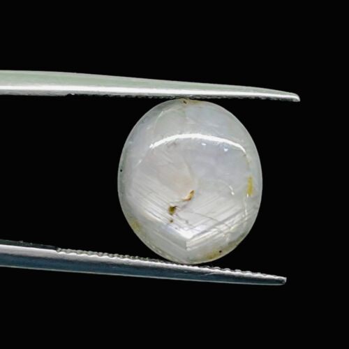 12.10 Cts Unheated Natural Silver Grey Sapphire 13x11.5mm Oval Cabochon Gemstone - Picture 3 of 15
