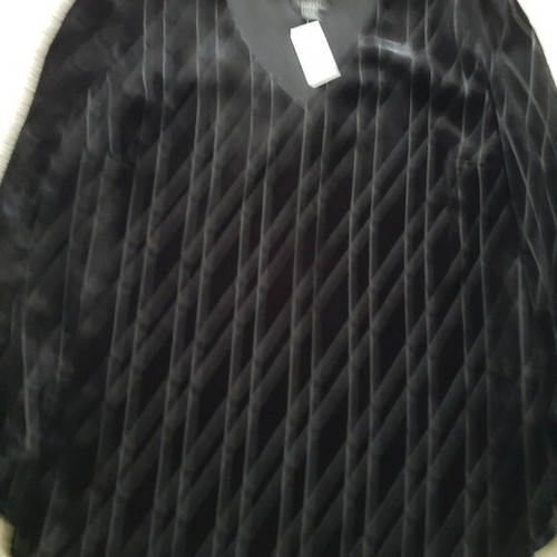 NWT Ann Taylor Black Velvet Diamond Pattern Long Sleeve Top szM - Picture 11 of 14