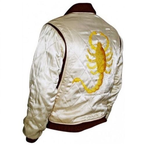 Men's Drive Scorpion Stylish Satin Fitted Ryan Designer Gosling Movie Jacket image 2