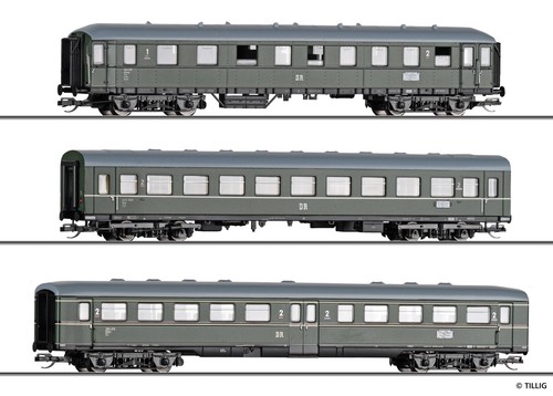 Tillig 1069 Reisezugwagenset D 118 Leipzig-Köln DR Spurweite TT | Zustand: Neu