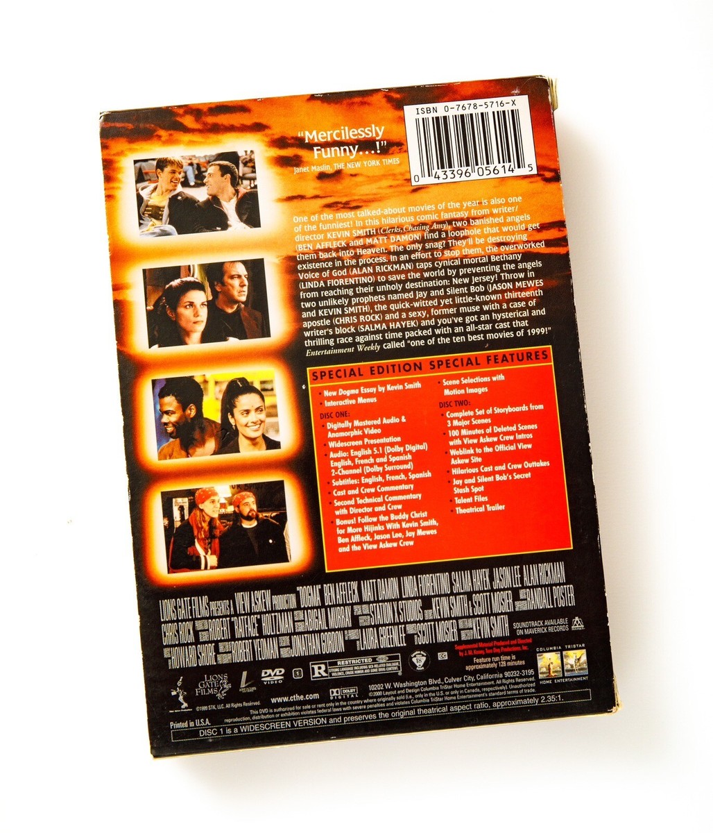 DOGMA Special Edition 2 DVD 2001 Kevin Smith Chris Rock Alan
