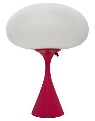 Mid Century Design Table Lamp by Designline in Hot Pink - Retro Mushroom Lamps