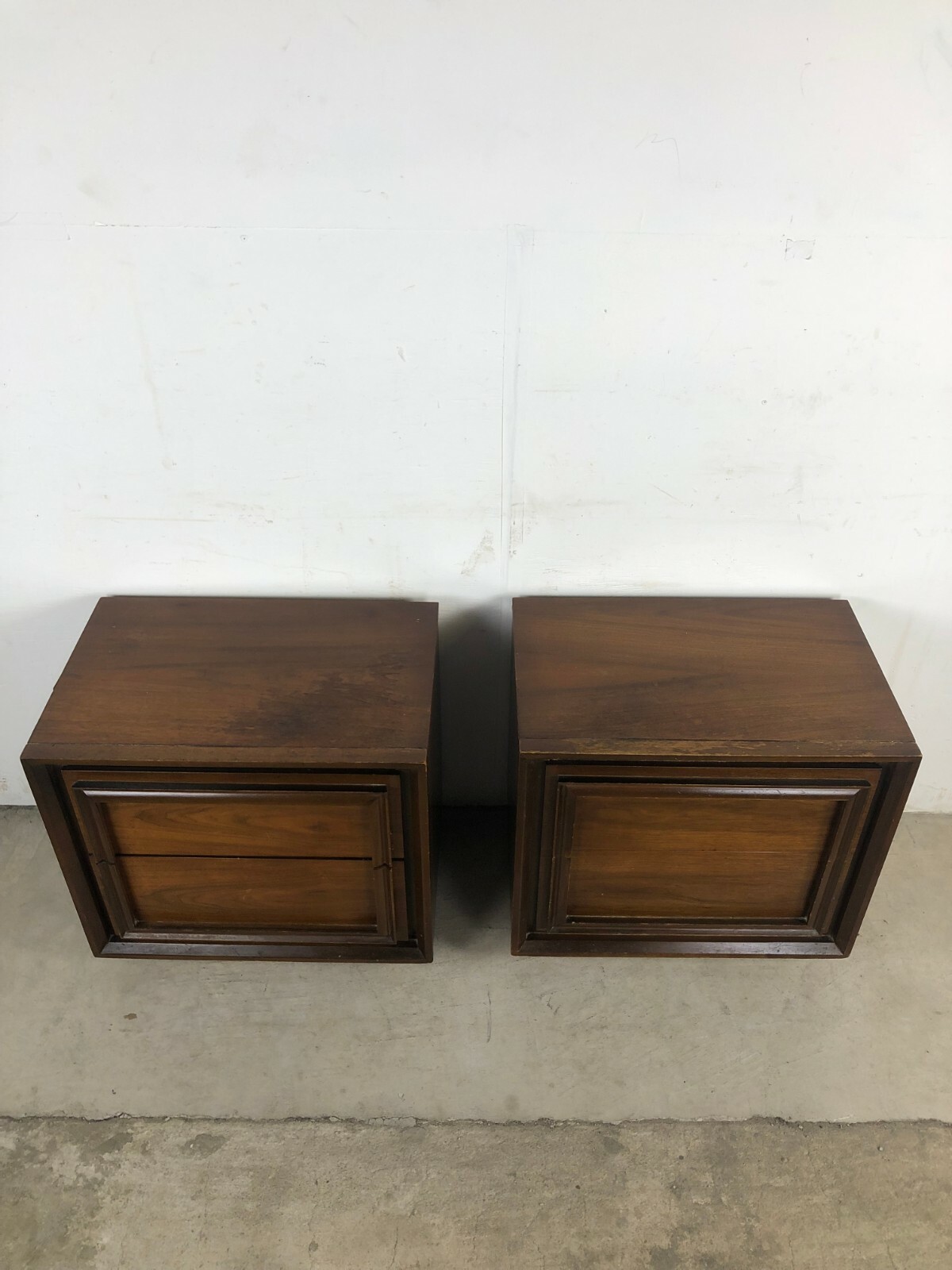 Pair of Mid Century Modern Two Drawer Nightstands eBay