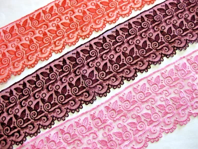 Spitze Bordüre Spitzenborte verschiedene Farben lfm 9cm breit   S1 - Bild 1 von 2