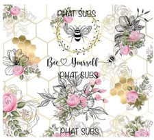 20oz Sublimation Tumbler Wrap Bee Yourself Ready To Press Heat Transfer
