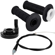 Thumb Throttle Cable Hand Grips Set For Scooter Honda XR200 CRF100F Dirt Bike