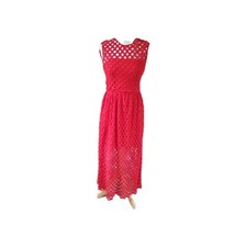 Ladies Red SANDRO CROCHET LACE SPECIAL OCASION DRESS SIZE 8-10