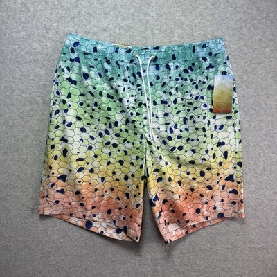 NWT Ocean & Coast Men's Swim Trunks M Turquoise Mahi Shorts Quick Dry NEW