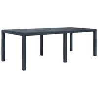Gartentisch Anthrazit 220X90X72 Cm Kunststoff Rattan-Optik