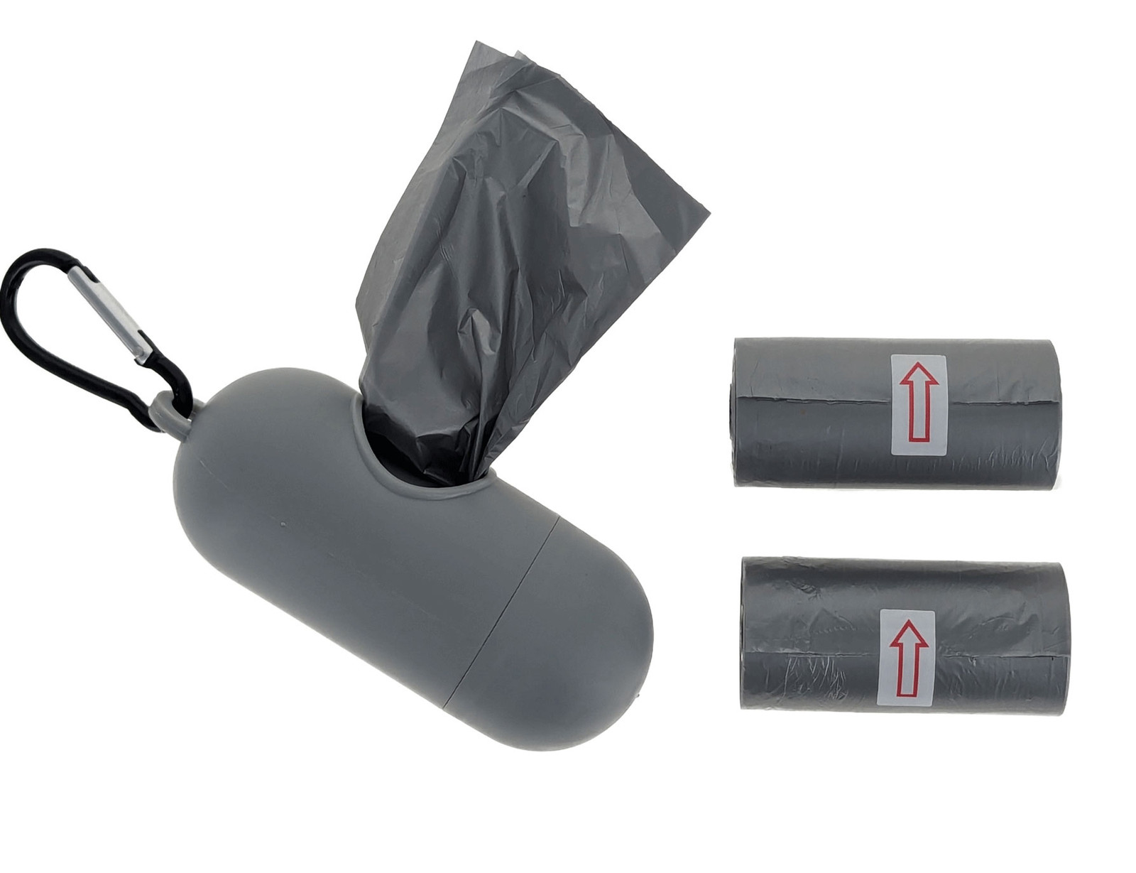 45 Bags-Dog Waste Bag Dispenser Set With Carabiner Attaches to dog leash