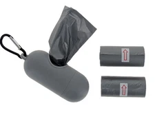 45 Bags-Dog Waste Bag Dispenser Set With Carabiner Attaches to dog leash