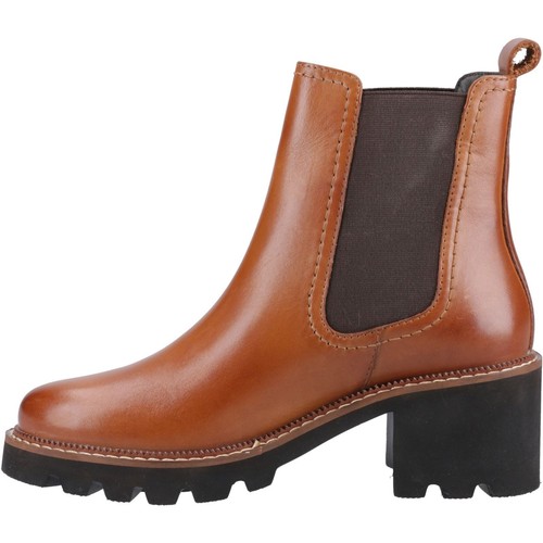 Botas Chelsea Hush Puppies Gaia de cuero para mujer con tacón tostado - Imagen 4 de 5
