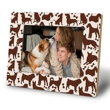 WHCHJ Dog 5x7 Picture Frame, Dog Mom Dad Lovers Owner Gifts, Brown dog and bone