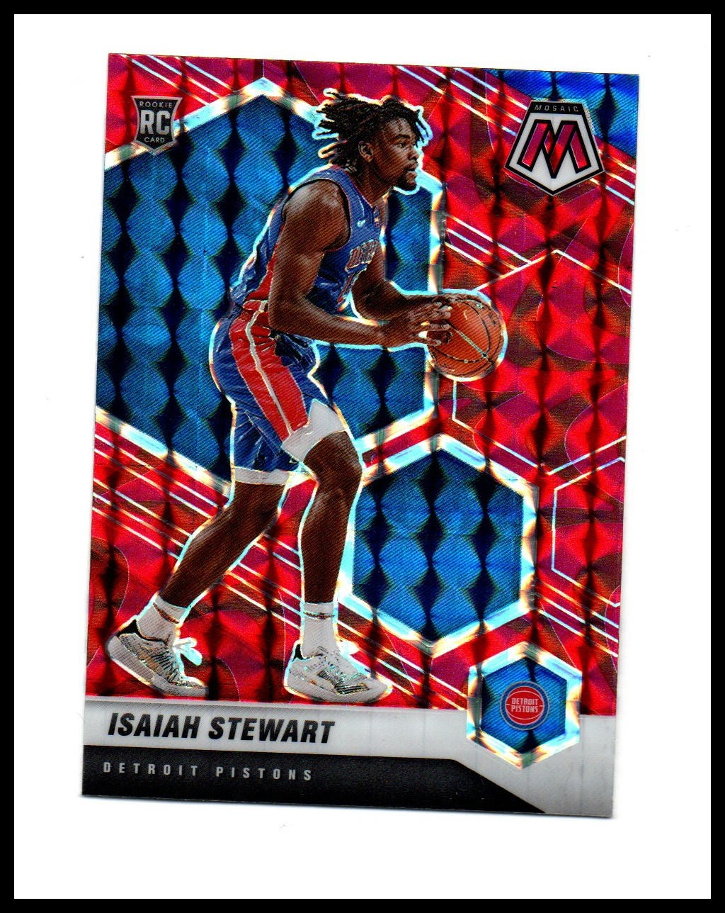 2020-21 Panini Mosaic #223 Isaiah Stewart Mosaic Red
