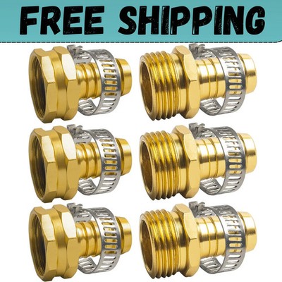 5/8'' Garden Water Hose Connector Repair Mender Kit Ends Fittings Clamp New USA