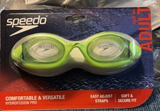 Speedo Adult Hydrofusion Pro Swimming Goggle Ages 14 Green Soft Secure Fit Easy