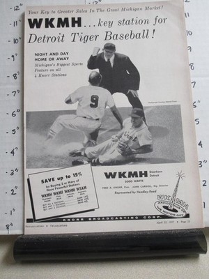 magazine ad 1957 WKMH TV radio station Dearborn Detroit MI Tigers baseball