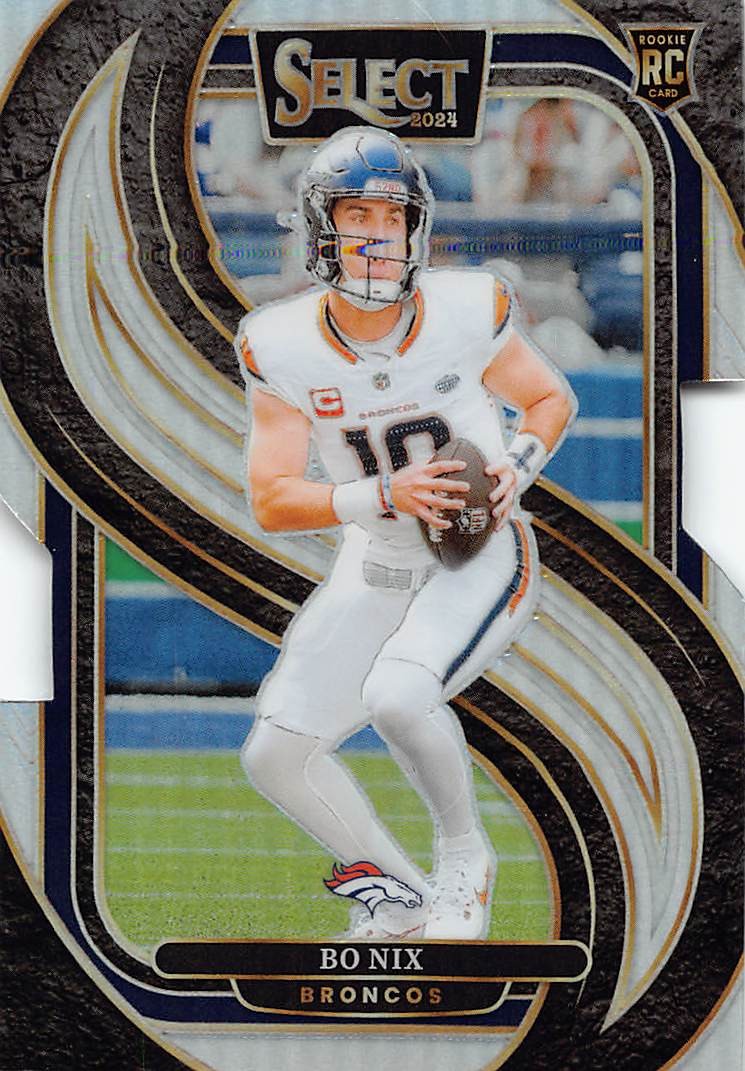 2024 Panini Select #117 Bo Nix Silver Prizm Die Cut