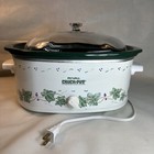 Vintage Rival Slow Cooker 3745 4.5 qt Crock Pot Ivy & Grapes GREEN White - Works