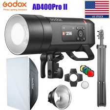 Godox AD400Pro II Strobe Flash Light AD-R6 BD-04 Barndoor 60 90cm Softbox Stand