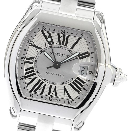 CARTIER Roadster XL W62032X6 GMT Silver Dial Automatic Men's W...
